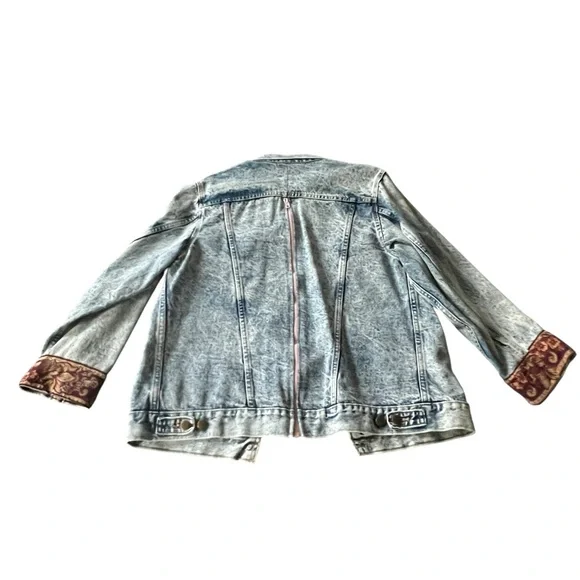 Vintage 80s custom Jean jacket from the Goldbergs TV show size large pink zipper - Picture 5 of 7